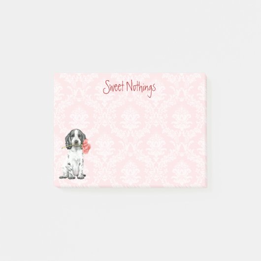 Valentine Rose English Cocker Spanel Post-it Klebezettel (Vorderseite)