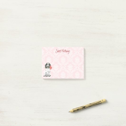 Valentine Rose English Cocker Spanel Post-it Klebezettel (Auf Schreibtisch)