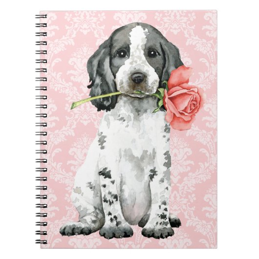 Valentine Rose English Cocker Spaniel Notebook Notizblock (Vorderseite)