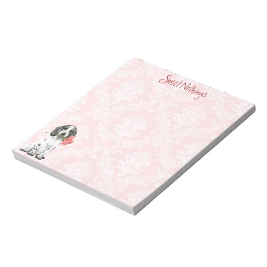 Valentine Rose English Cocker Spanish Notepad Notizblock (Rotiert)