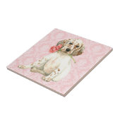 Valentine Rose English Setter Fliese (Seite)