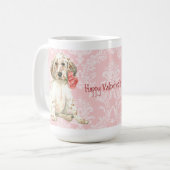 Valentine Rose English Setter Kaffeetasse (Vorderseite Links)