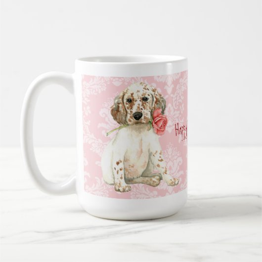 Valentine Rose English Setter Kaffeetasse (Links)