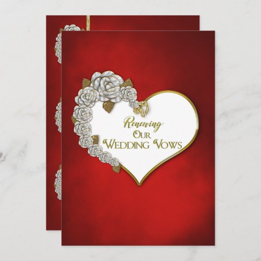 Valentine/Rose - Erneuerende Hochzeitssöhne Invivi Einladung (Vorne/Hinten)