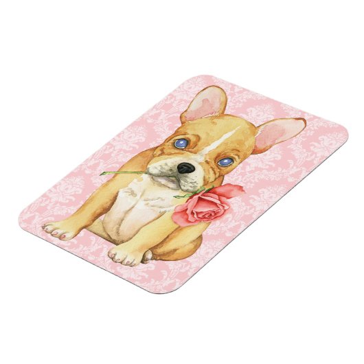 Valentine Rose Frenchie Magnet (Linke Seite)