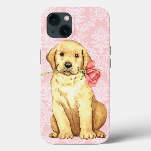 Valentine Rose Gelbe Labrador Case-Mate iPhone Hülle (Rückseite)