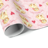 Valentine-Rose golden Geschenkpapier (Rolleneckpunkt)