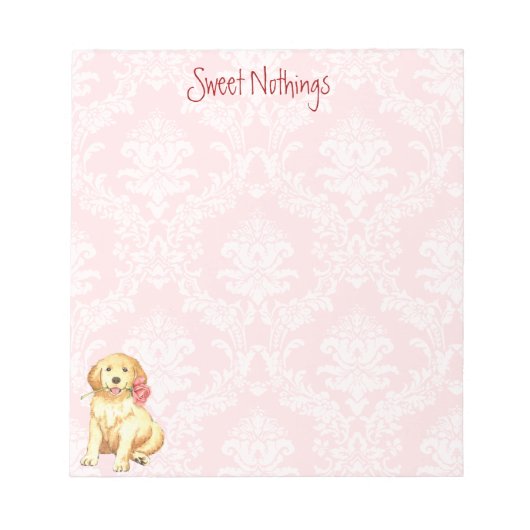 Valentine Rose Golden Notizblock (Vorderseite)
