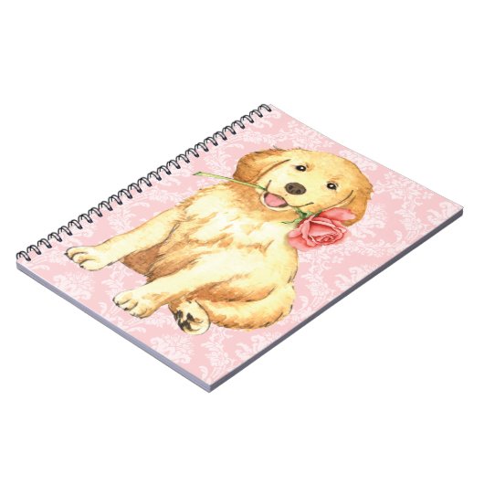 Valentine Rose Golden Notizblock (Linke Seite)