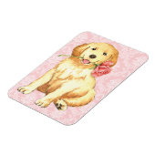 Valentine Rose Golden Retriever Magnet (Linke Seite)