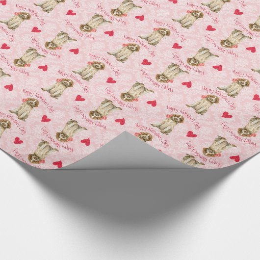 Valentine Rose Griffon Geschenkpapier (Ecke)