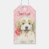 Valentine Rose Große Pyrenäen Geschenkanhänger (Vorderseite)