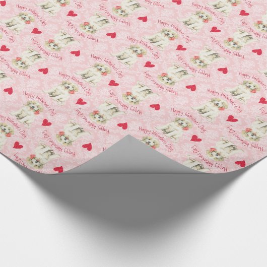 Valentine Rose Große Pyrenäen Geschenkpapier (Ecke)