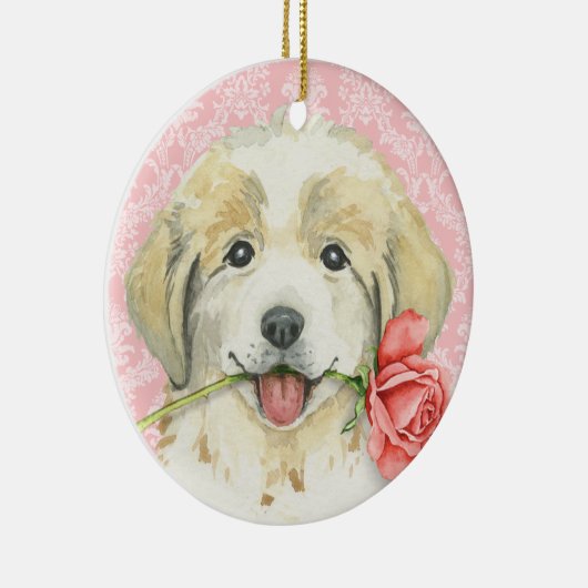 Valentine Rose Große Pyrenäen Keramikornament (Rechts)