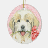 Valentine Rose Große Pyrenäen Keramikornament (Links)