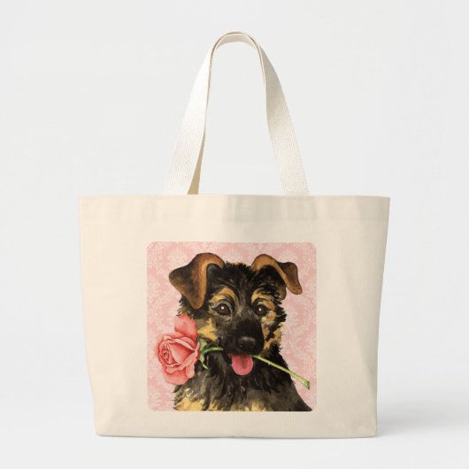 Valentine Rose GSD Jumbo Stoffbeutel (Vorne)