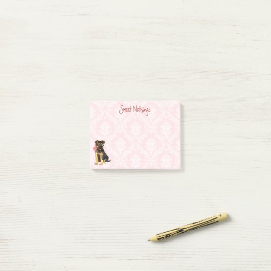 Valentine-Rose GSD Post-it Klebezettel (Auf Schreibtisch)