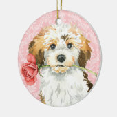 Valentine-Rose Havanese Keramik Ornament (Links)