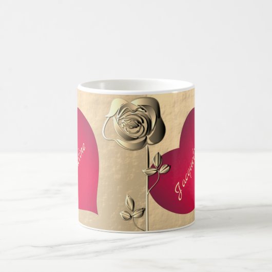Valentine Rose & Herz Kaffeetasse (Mittel)