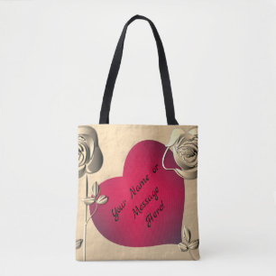 Valentine Rose & Herz Tasche