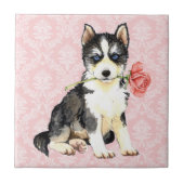 Valentine Rose Husky Fliese (Vorderseite)