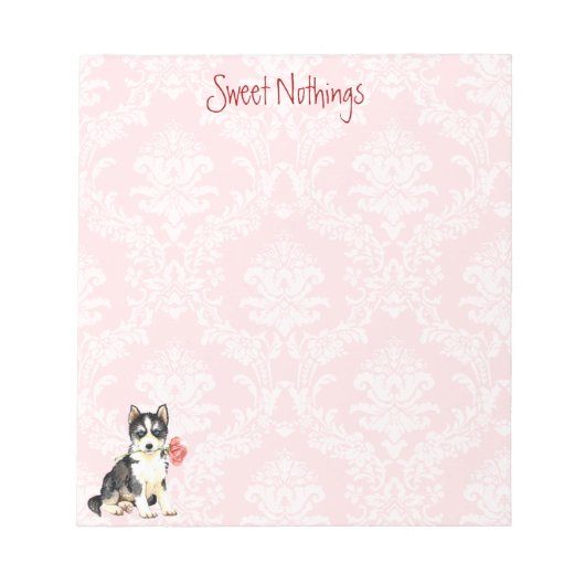 Valentine Rose Husky Notizblock (Vorderseite)