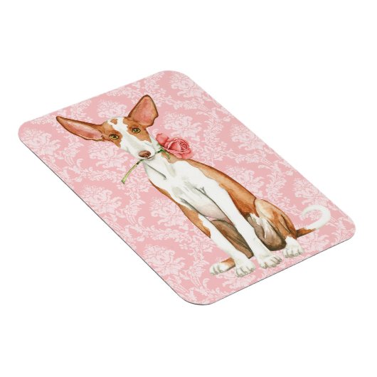 Valentine Rose Ibizan Hound Magnet (Rechte Seite)