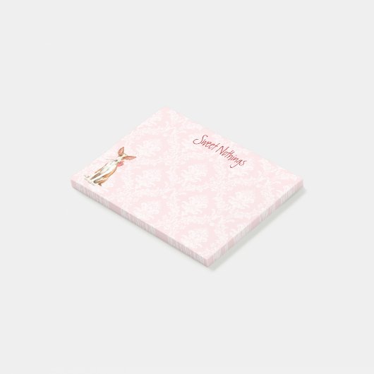 Valentine Rose Ibizan Hound Post-it Klebezettel (angewinkelt)