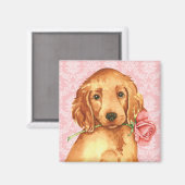Valentine Rose Irish Setter Magnet (Vorderseite/Rückseite)