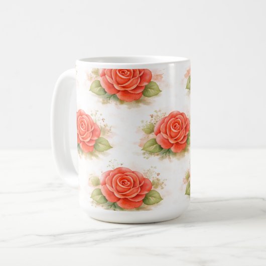 Valentine rose kaffeetasse (Vorderseite Links)
