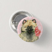 Valentine Rose Keeshond Button (Vorne & Hinten)
