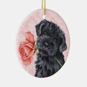 Valentine Rose Kerry Blue Terrier Keramikornament (Rechts)