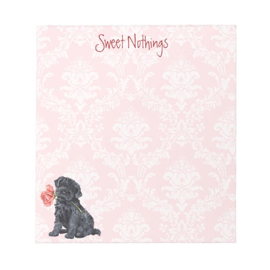 Valentine Rose Kerry Blue Terrier Notizblock (Vorderseite)