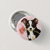 Valentine Rose Long Coat Chihuahua Button (Vorne & Hinten)