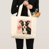 Valentine Rose Long Coat Chihuahua Jumbo Stoffbeutel (Vorderseite (Produkt))