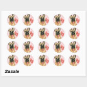 Valentine Rose Malinois Runder Aufkleber (Blatt)