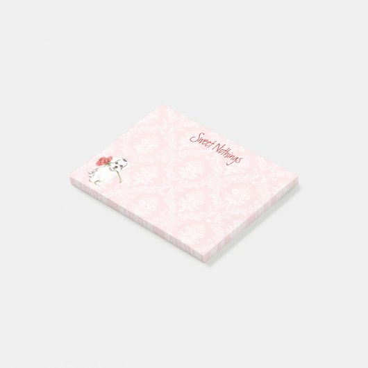 Valentine-Rose maltesisch Post-it Klebezettel (angewinkelt)