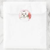 Valentine Rose Maltesisch Runder Aufkleber (Tasche)