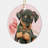 Valentine Rose Min Button Keramik Ornament (Links)