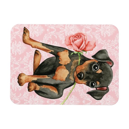 Valentine Rose Min Button Magnet (Horizontal)