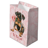 Valentine Rose Min Button Mittlere Geschenktüte (Rückseite Schrägansicht)