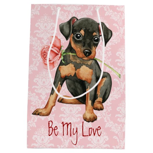 Valentine Rose Min Button Mittlere Geschenktüte (Rückseite)