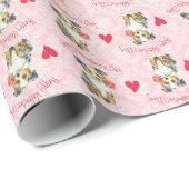 Valentine Rose Mini American Shepherd Geschenkpapier (Rolleneckpunkt)