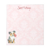 Valentine Rose Mini American Shepherd Notizblock (Vorderseite)
