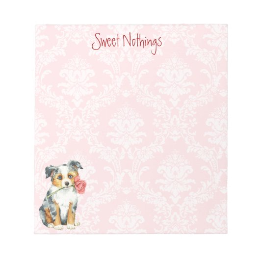 Valentine Rose Mini American Shepherd Notizblock (Vorderseite)