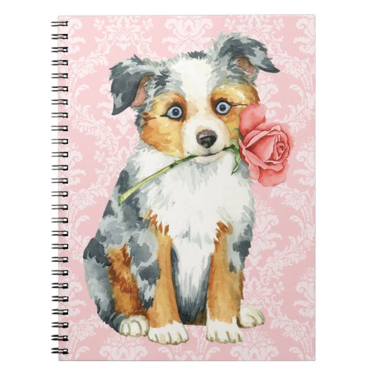 Valentine Rose Mini American Shepherd Notizblock (Vorderseite)