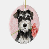 Valentine Rose Mini Schnauzer Keramik Ornament (Rechts)