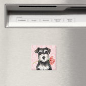 Valentine Rose Mini Schnauzer Magnet (In Situ (Geschirrspüler))