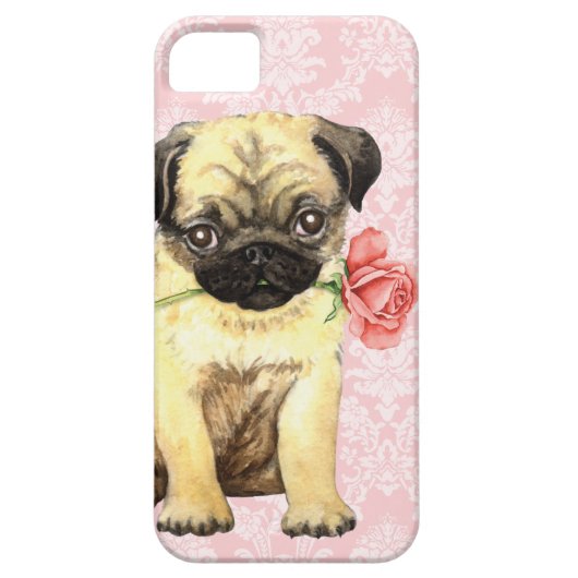 Valentine Rose Mops Case-Mate iPhone Hülle (Rückseite)