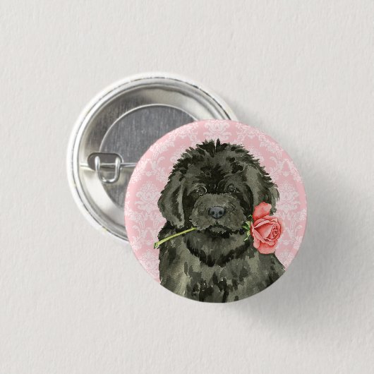 Valentine Rose Neufundland Button (Vorne & Hinten)